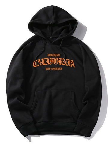 California Letter Print Hoodie